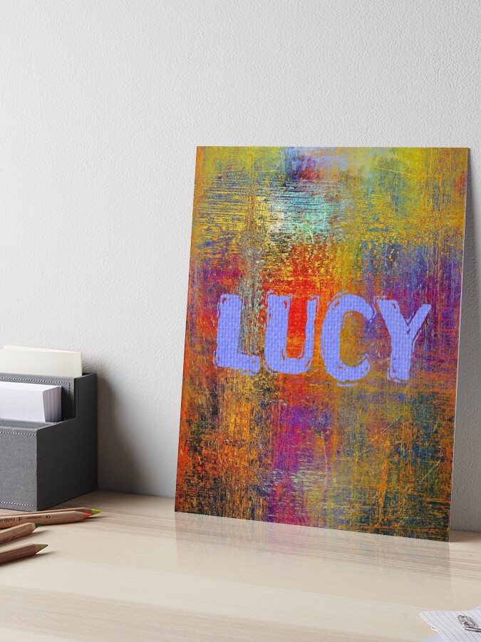 Lucy name design blue letters on bright colourful background Tote Bag for  Sale by Areashor