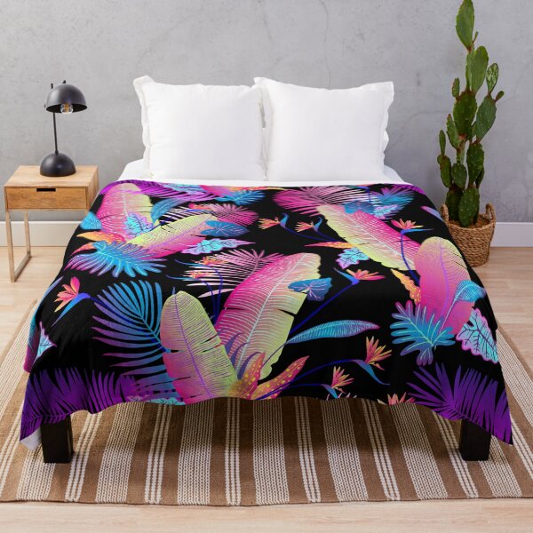 Item preview, Pink neon tropical leaves of palm designed and sold by IrinaVaneeva.