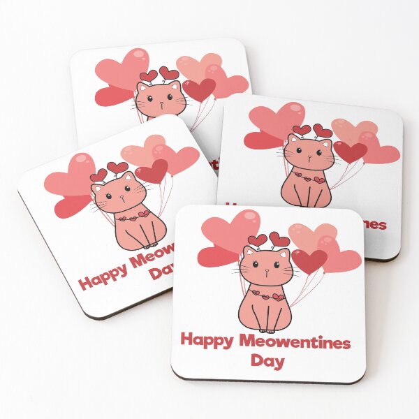 Item preview, Happy Meowentines Day Cat With Balloons designed and sold by uranus1store.