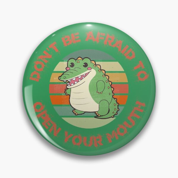 Item preview, Don't Be Afraid To Open Your Mouth Alligator Clipart Sunset Red Letters In Green designed and sold by LuckyKermit.