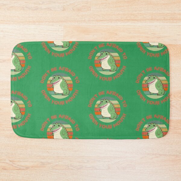 Item preview, Don't Be Afraid To Open Your Mouth Alligator Clipart Sunset Red Letters In Green designed and sold by LuckyKermit.