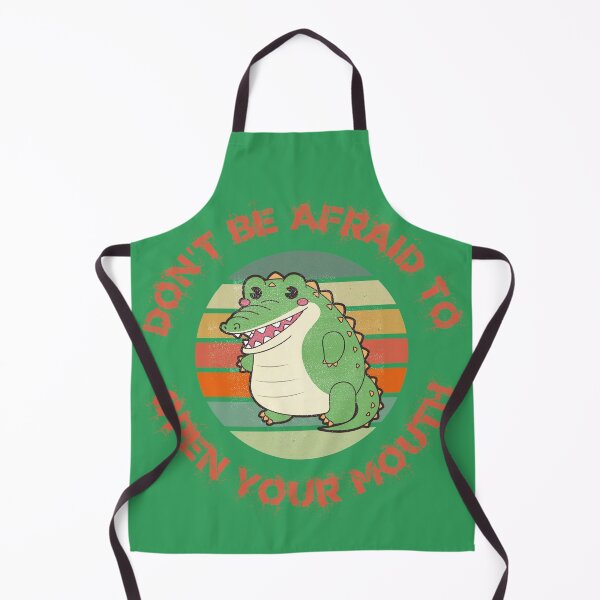 Item preview, Don't Be Afraid To Open Your Mouth Alligator Clipart Sunset Red Letters In Green designed and sold by LuckyKermit.
