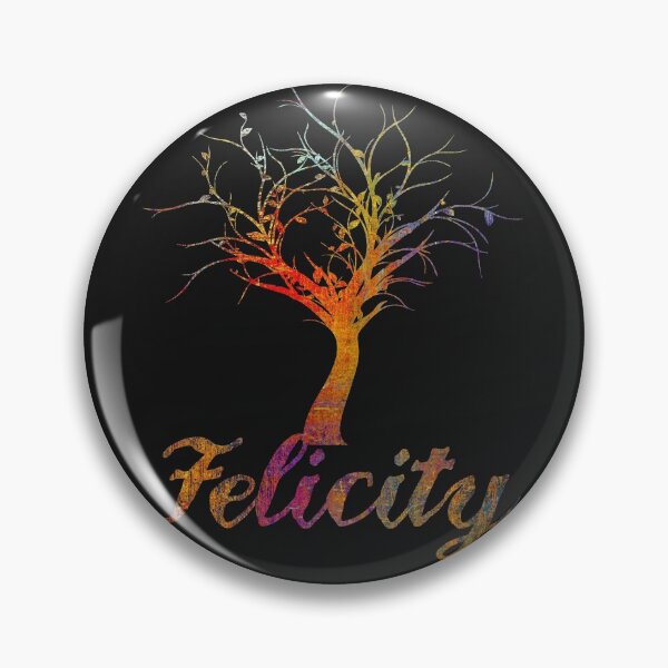 Item preview, Felicity name design gold letters and tree on black background designed and sold by Areashor.