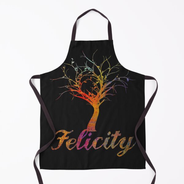 Item preview, Felicity name design gold letters and tree on black background designed and sold by Areashor.