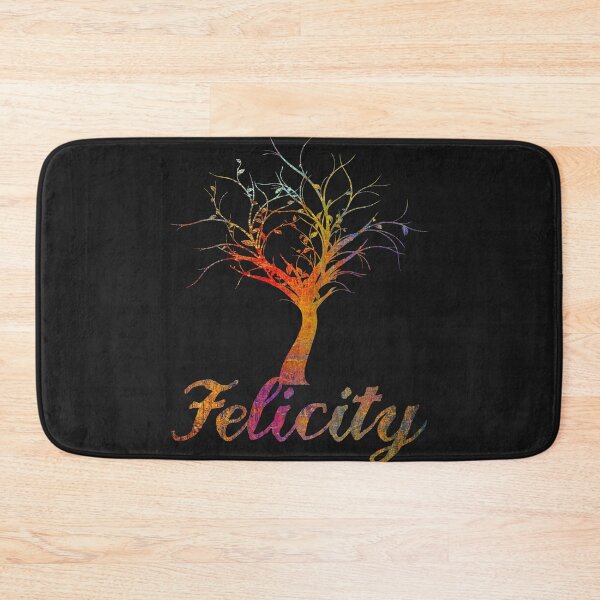 Item preview, Felicity name design gold letters and tree on black background designed and sold by Areashor.