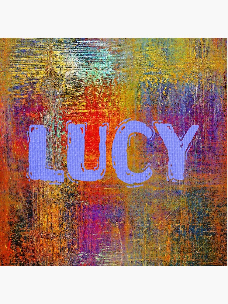 Lucy name design blue letters on bright colourful background Tote Bag for  Sale by Areashor