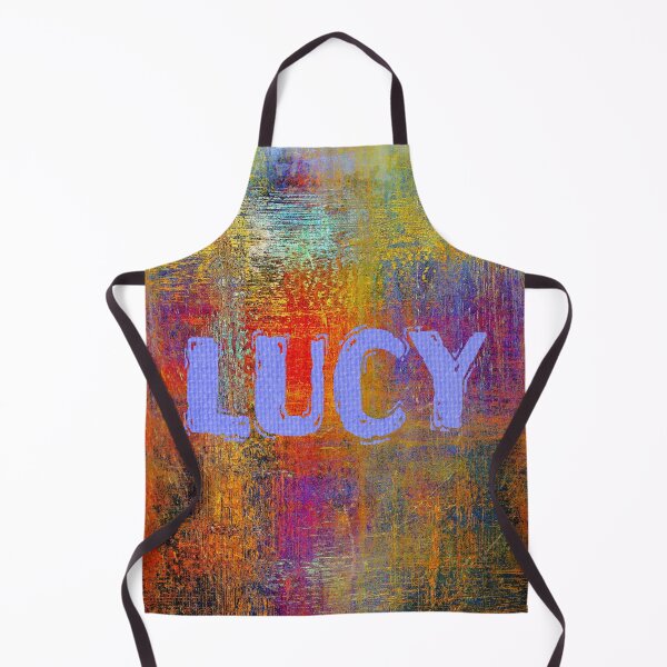 Item preview, Lucy name design blue letters on bright colourful background designed and sold by Areashor.