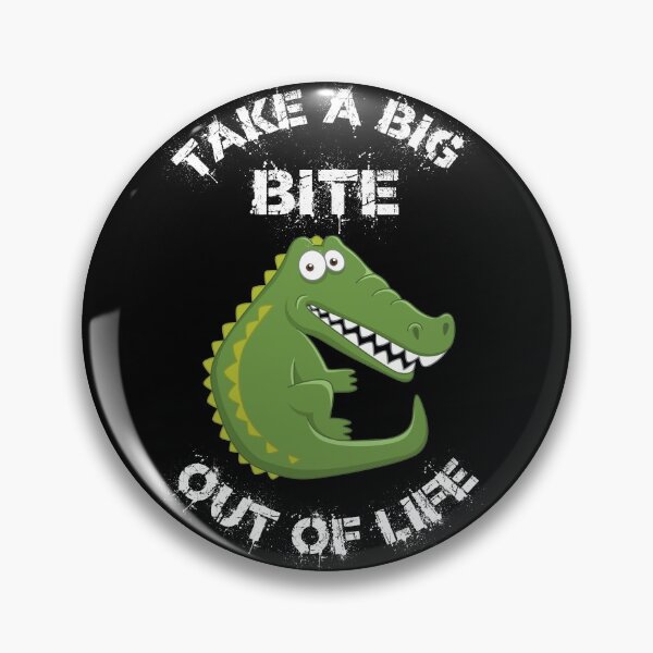 Item preview, Take A Big Bite Out Of Life Alligator Clipart In Black designed and sold by LuckyKermit.