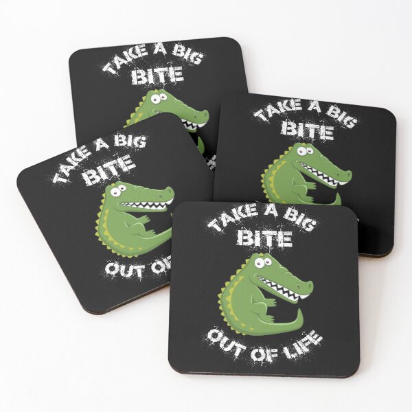 Item preview, Take A Big Bite Out Of Life Alligator Clipart In Black designed and sold by LuckyKermit.