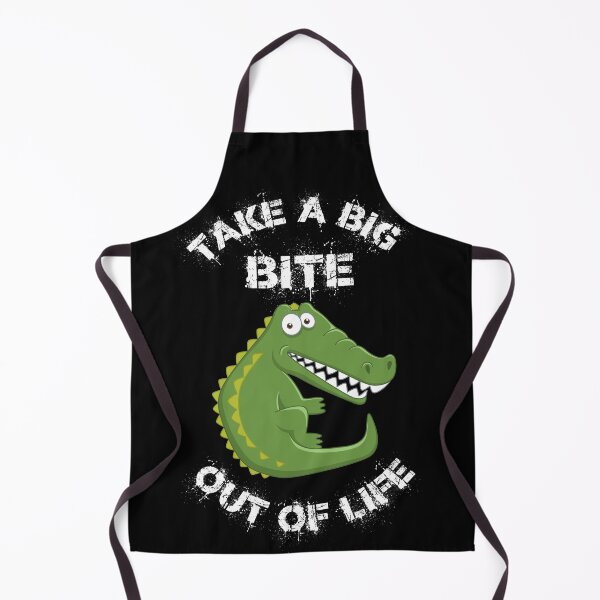 Item preview, Take A Big Bite Out Of Life Alligator Clipart In Black designed and sold by LuckyKermit.