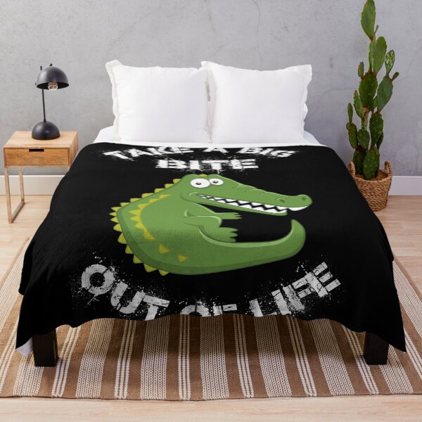 Item preview, Take A Big Bite Out Of Life Alligator Clipart In Black designed and sold by LuckyKermit.