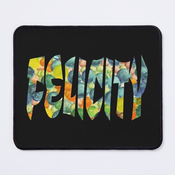 Item preview, Felicity name design colourful on black background designed and sold by Areashor.