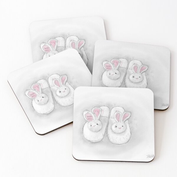 Item preview, Adorable Bunny Slippers Illustration designed and sold by TinyChickPotter.