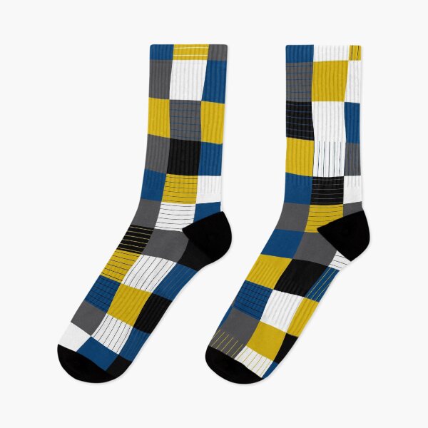 Item preview, Plaid Linear Blue, Black, Yellow, Gray Square Design designed and sold by infinitygrafix.