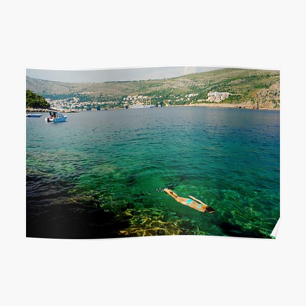 Swimming at Lokrum Island Poster