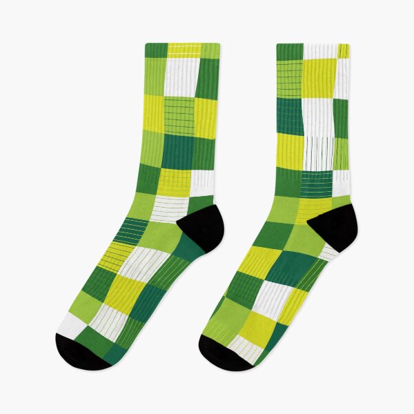 Item preview, Plaid Linear St. Patrick's Day Gold, Green, White Square Design designed and sold by infinitygrafix.