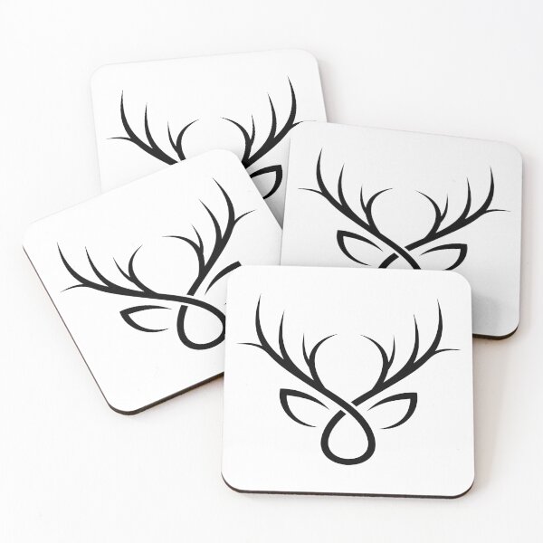 Item preview, Abstract deer antlers in black and white designed and sold by Island Canvas.