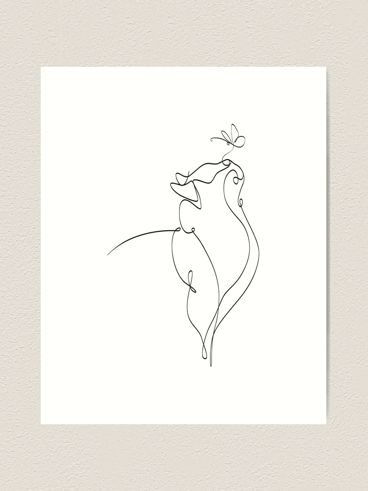 Cats Couple One Line Art Drawing Wall Prints. Perfect Minimalist Decor