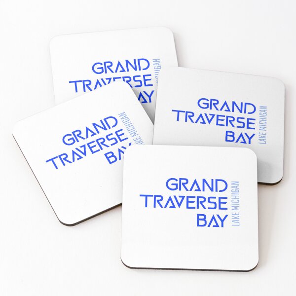 Item preview, Grand Traverse Bay Lake Michigan Name Blue Lettering Design designed and sold by Eleven-K.