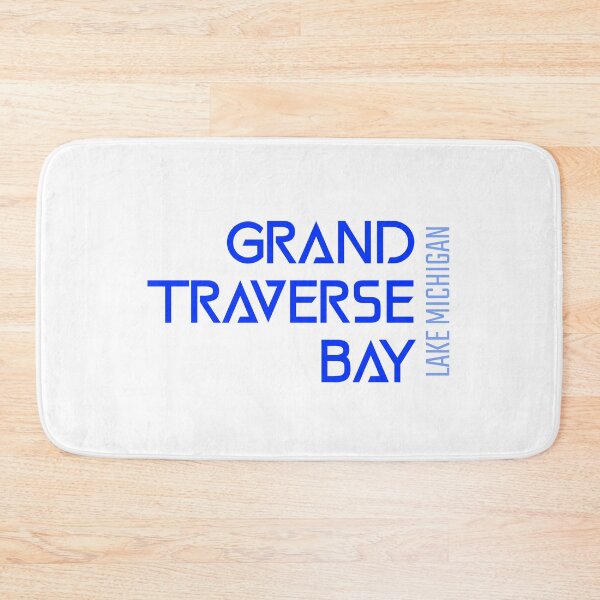 Item preview, Grand Traverse Bay Lake Michigan Name Blue Lettering Design designed and sold by Eleven-K.