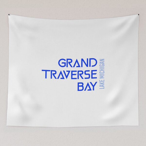 Item preview, Grand Traverse Bay Lake Michigan Name Blue Lettering Design designed and sold by Eleven-K.