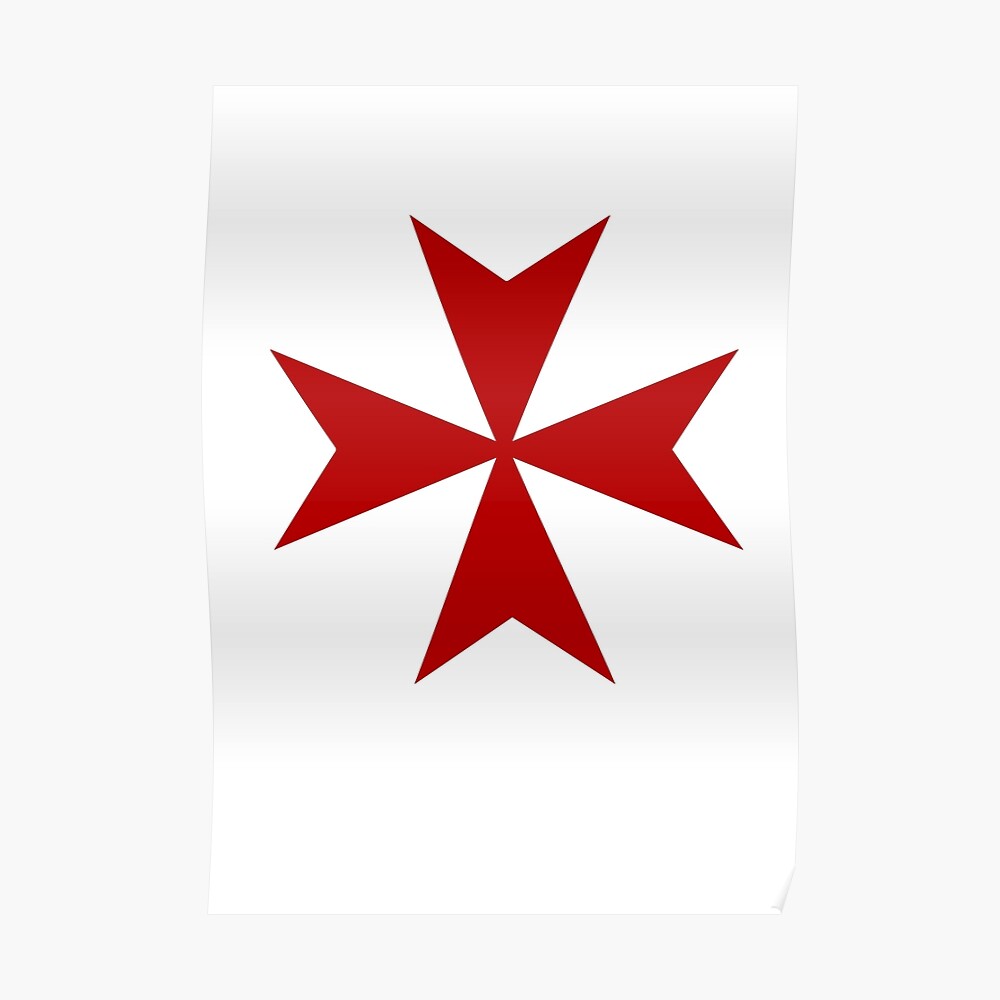 TWO 2/" RED KNIGHTS TEMPLAR CROSS MALTA VINYL DECALS Medieval Crusader Maltese