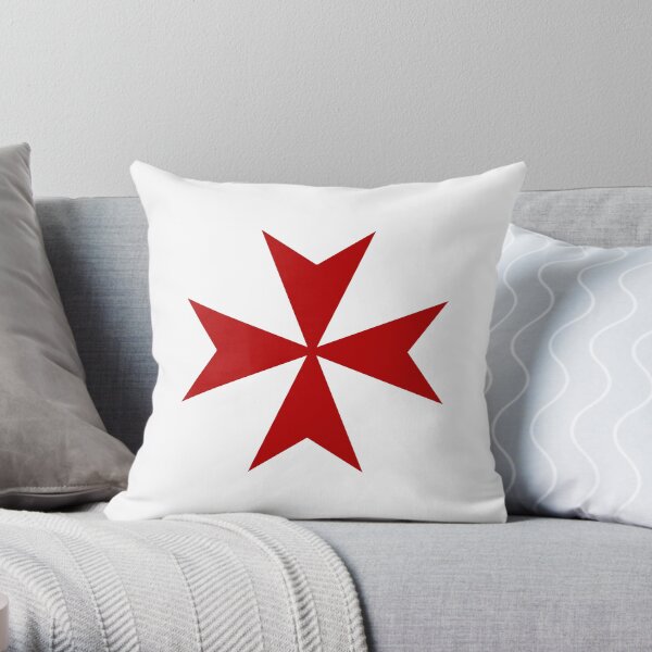 Maltese cross - Knights Templar - Holy Grail - The Crusades Throw Pillow