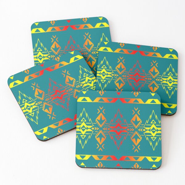 Item preview, Teal  / Fire Color  Native Geo Print V4 designed and sold by JMWCD.