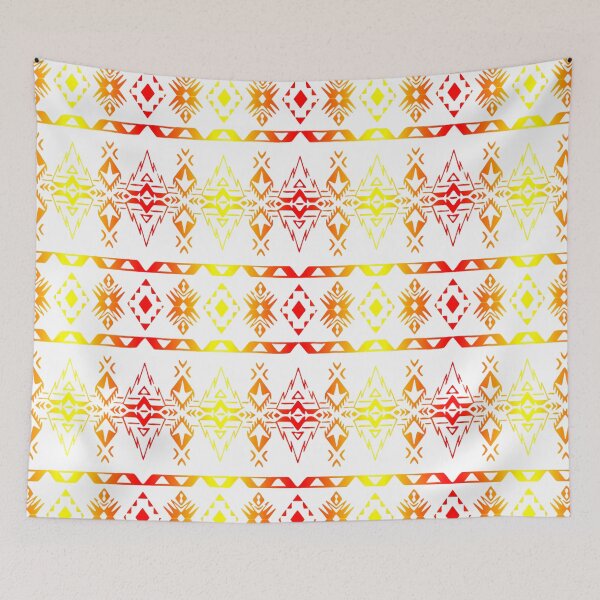 Item preview, White  / Fire Color  Native Geo Print V4 designed and sold by JMWCD.