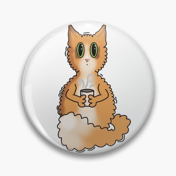 Item preview, Orange Cat with Coffee Cup  designed and sold by JadedLilacsArt.