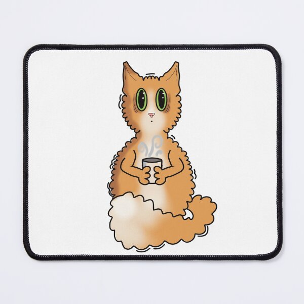 Item preview, Orange Cat with Coffee Cup designed and sold by JadedLilacsArt.