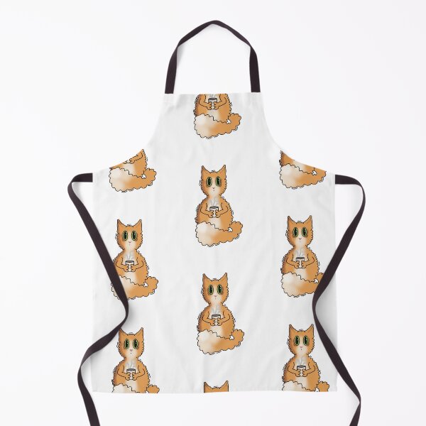 Item preview, Orange Cat with Coffee Cup designed and sold by JadedLilacsArt.