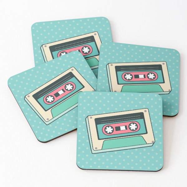 Item preview, Retro Cassette Tapes in Mint and Pink Pattern designed and sold by infinitetango.