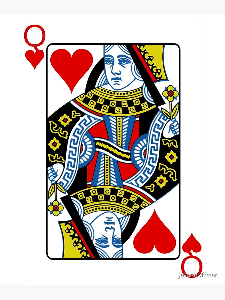 Queen Of Hearts Playing Card Greeting Card By Jasonhoffman Redbubble