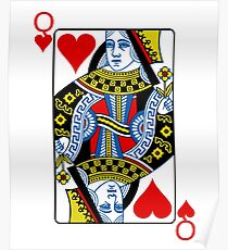 Queen of hearts playing card Poster