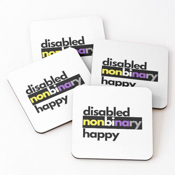 Item preview, Disabled, nonbinary, happy designed and sold by DisabiliTees.