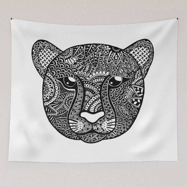 Item preview, Leopard zentangle pattern designed and sold by blackblizzard.