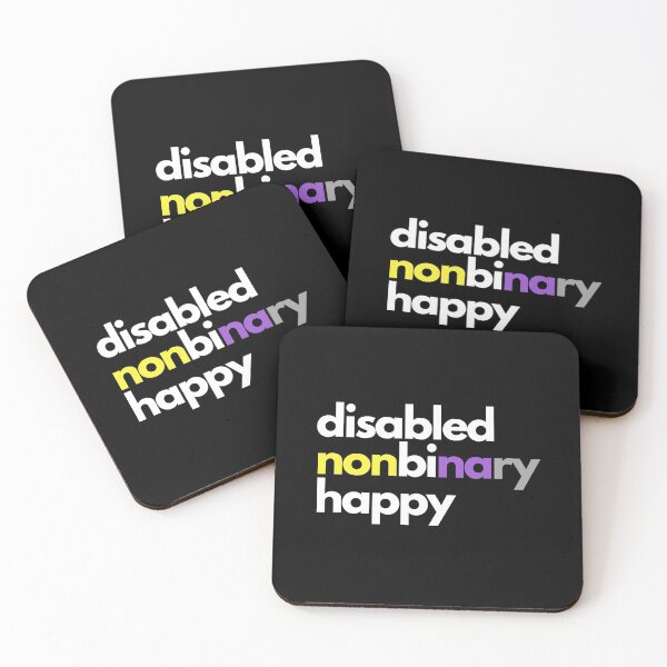 Item preview, Disabled, nonbinary, happy designed and sold by DisabiliTees.