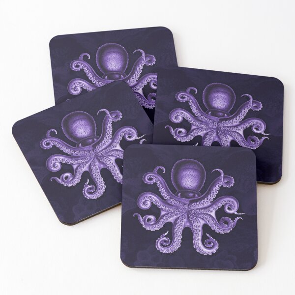 Item preview, Octopus Squid Kraken Art Tentacles Seashell Deep Sea Ocean Creatures Lover (Purple) designed and sold by Mechanical Whispers.