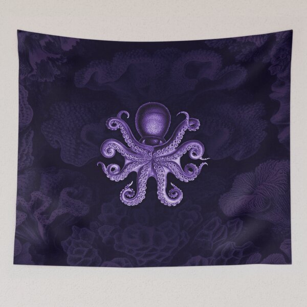 Item preview, Octopus Squid Kraken Art Tentacles Seashell Deep Sea Ocean Creatures Lover (Purple) designed and sold by Mechanical Whispers.