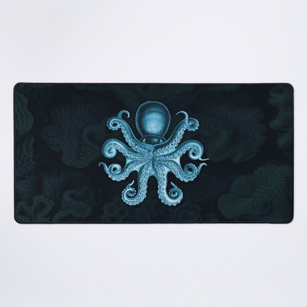Item preview, Octopus Squid Kraken Art Tentacles Seashell Deep Sea Ocean Creatures Lover (Blue) designed and sold by Mechanical Whispers.