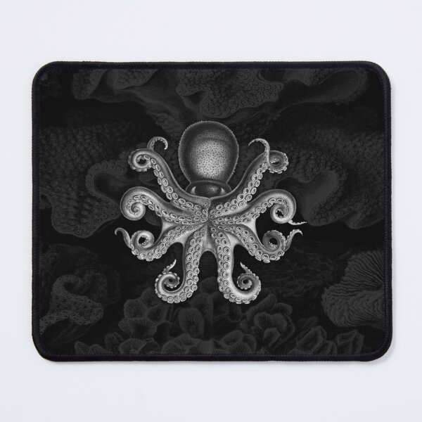 Item preview, Octopus Squid Kraken Art Tentacles Seashell Deep Sea Ocean Creatures Lover (Black & White) designed and sold by Mechanical Whispers.