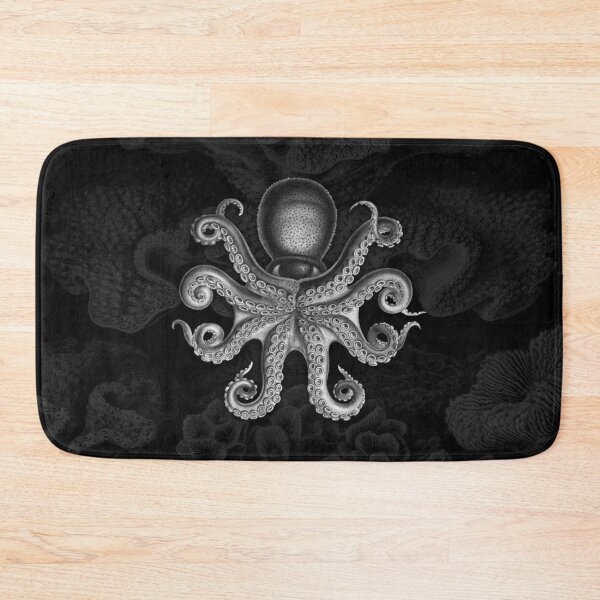 Item preview, Octopus Squid Kraken Art Tentacles Seashell Deep Sea Ocean Creatures Lover (Black & White) designed and sold by Mechanical Whispers.