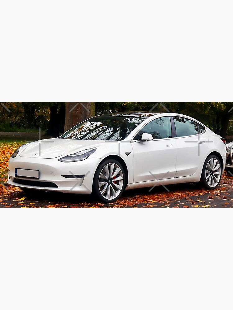 Tesla Model 3 White Car Sticker for Sale by JonEndasem