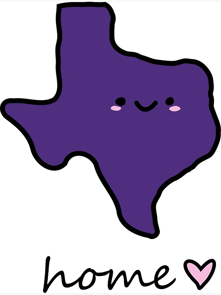 "Cute Texas smiley face home lettering tarleton state colors" Poster