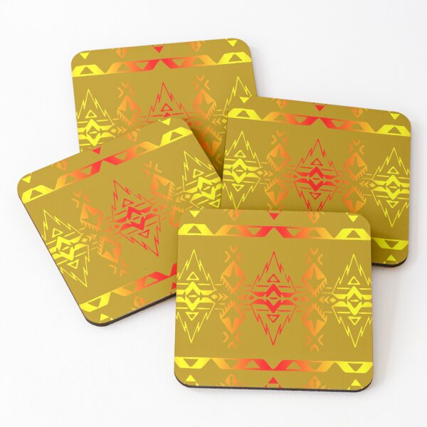 Item preview, Dark Tan  / Fire Color  Native Geo Print V4 designed and sold by JMWCD.