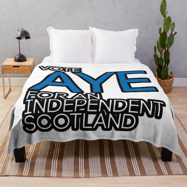 Item preview, VOTE AYE FOR AN INDEPENDENT SCOTLAND, Scottish Independence Saltire Flag Coloured Text Slogan designed and sold by MacPean.