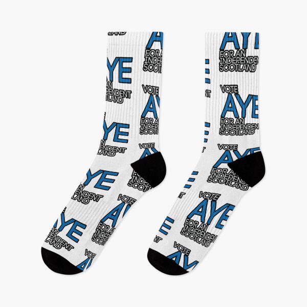 Item preview, VOTE AYE FOR AN INDEPENDENT SCOTLAND, Scottish Independence Saltire Flag Coloured Text Slogan designed and sold by MacPean.