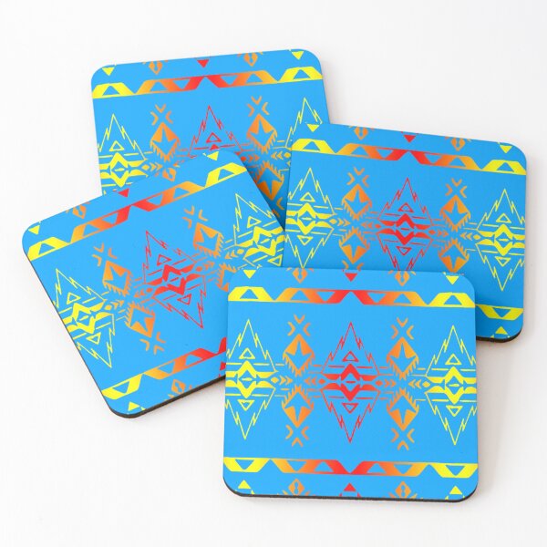 Item preview, Sky Blue  / Fire Color  Native Geo Print V4 designed and sold by JMWCD.