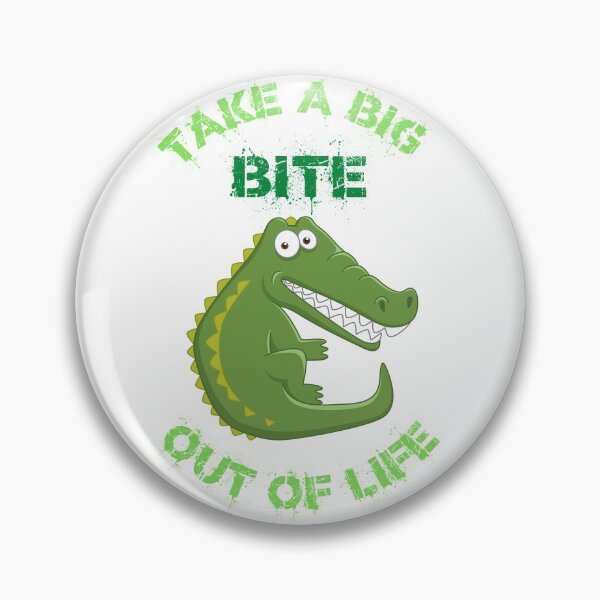 Item preview, Take A Big Bite Out Of Life Alligator Clipart Green Letters designed and sold by LuckyKermit.